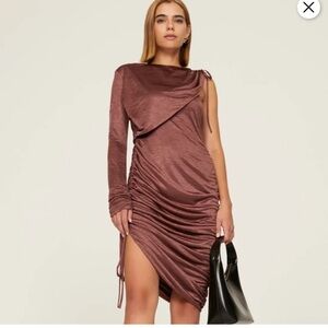 Brown Ruched Dress ADD TO HEARTS Love, Whit by Whitney Port